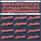 Custom Navy Red-White Performance T-Shirt