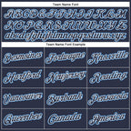 Custom Navy Powder Blue-White Performance T-Shirt