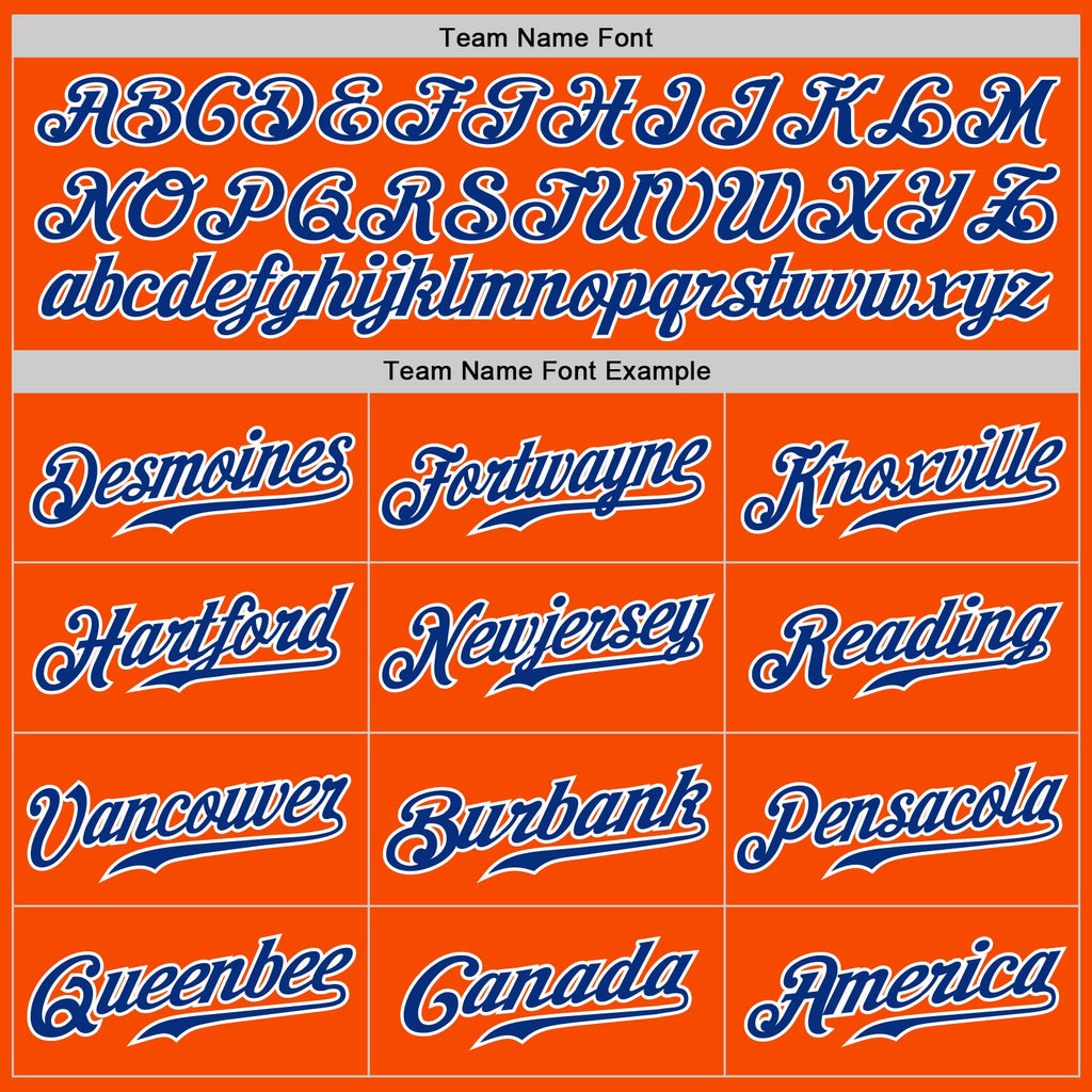 Custom Orange White Pinstripe Royal-White Authentic Baseball Jersey