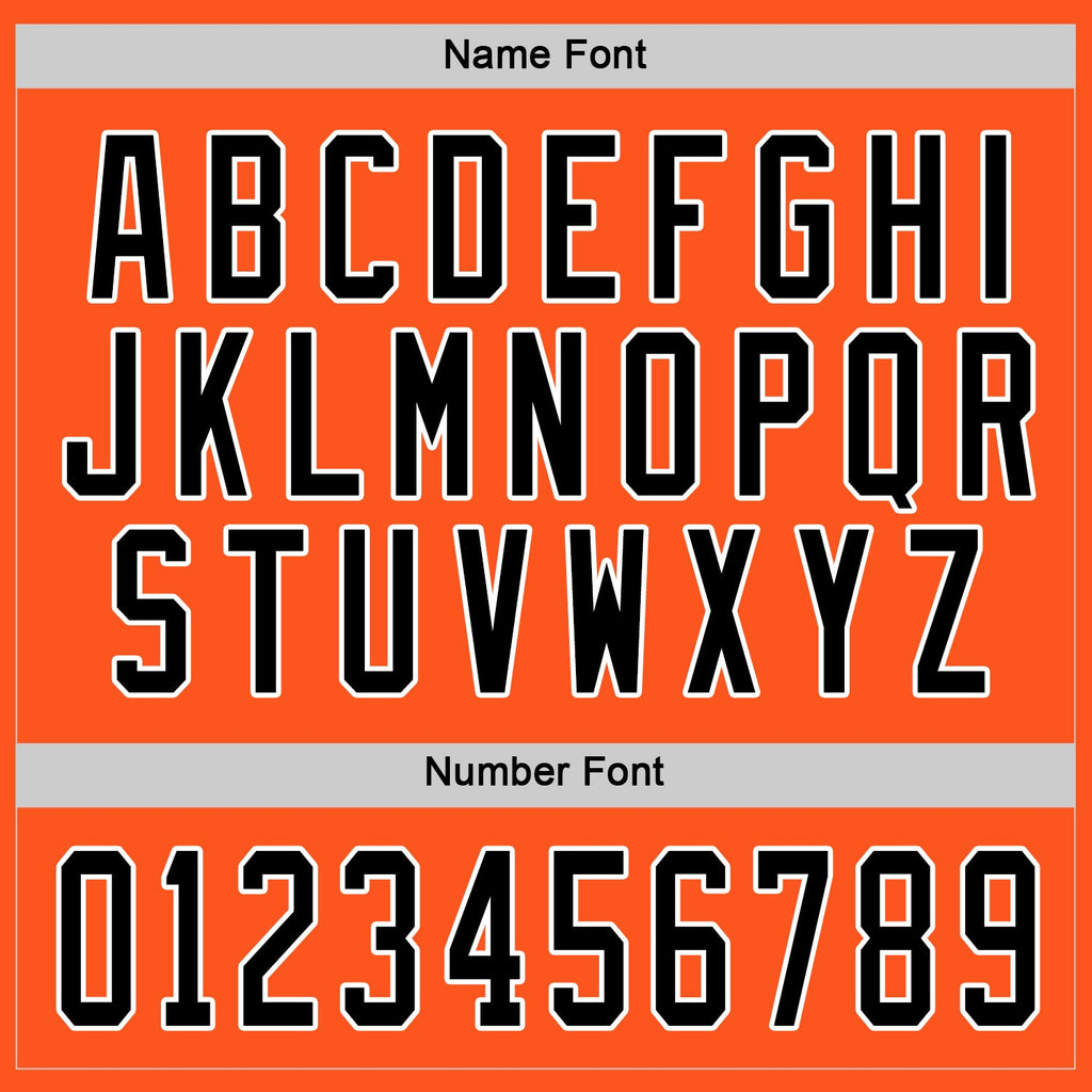 Custom Orange Black-White Hockey Jersey