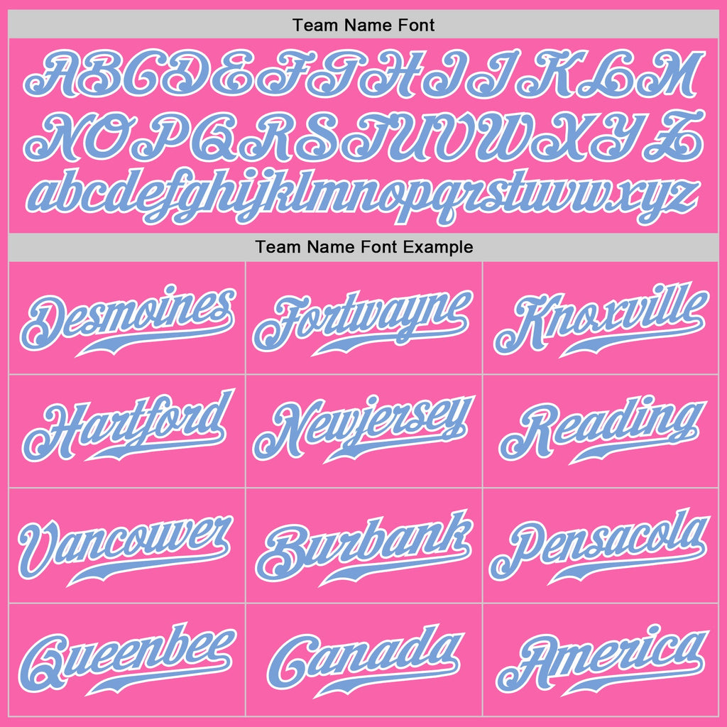 Custom Pink White Pinstripe Light Blue-White Authentic Baseball Jersey
