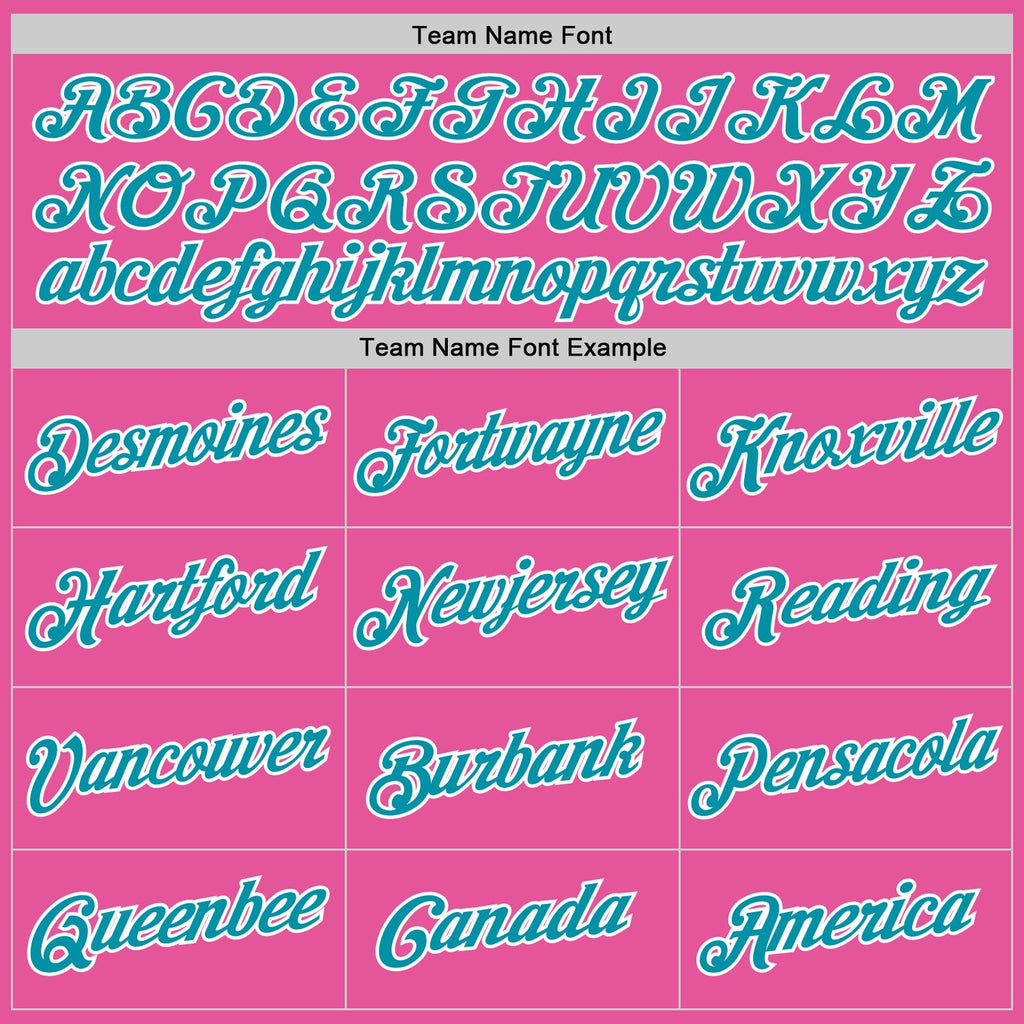 Custom Pink Teal-White Performance T-Shirt