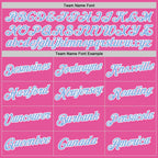 Custom Pink Light Blue-White Performance T-Shirt