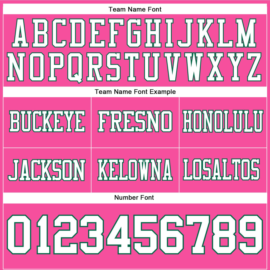 Custom Pink White-Kelly Green Authentic Football Jersey