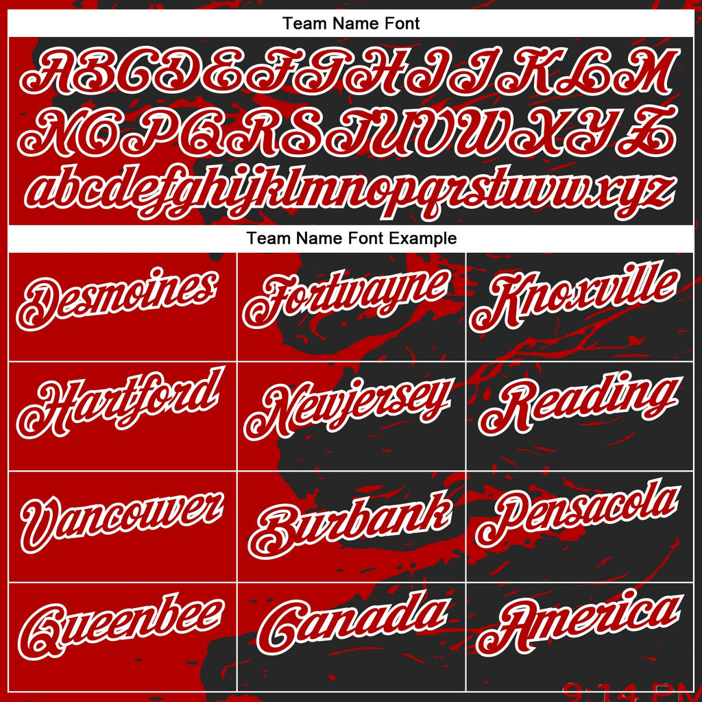 Custom Black Red-White 3D Bowling Splash Ink Performance Polo Shirt