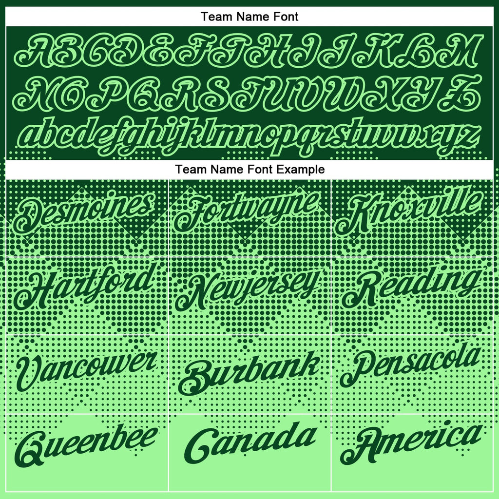 Custom Green Pea Green 3D Pattern Design Gradient Square Shape Performance Polo Shirt