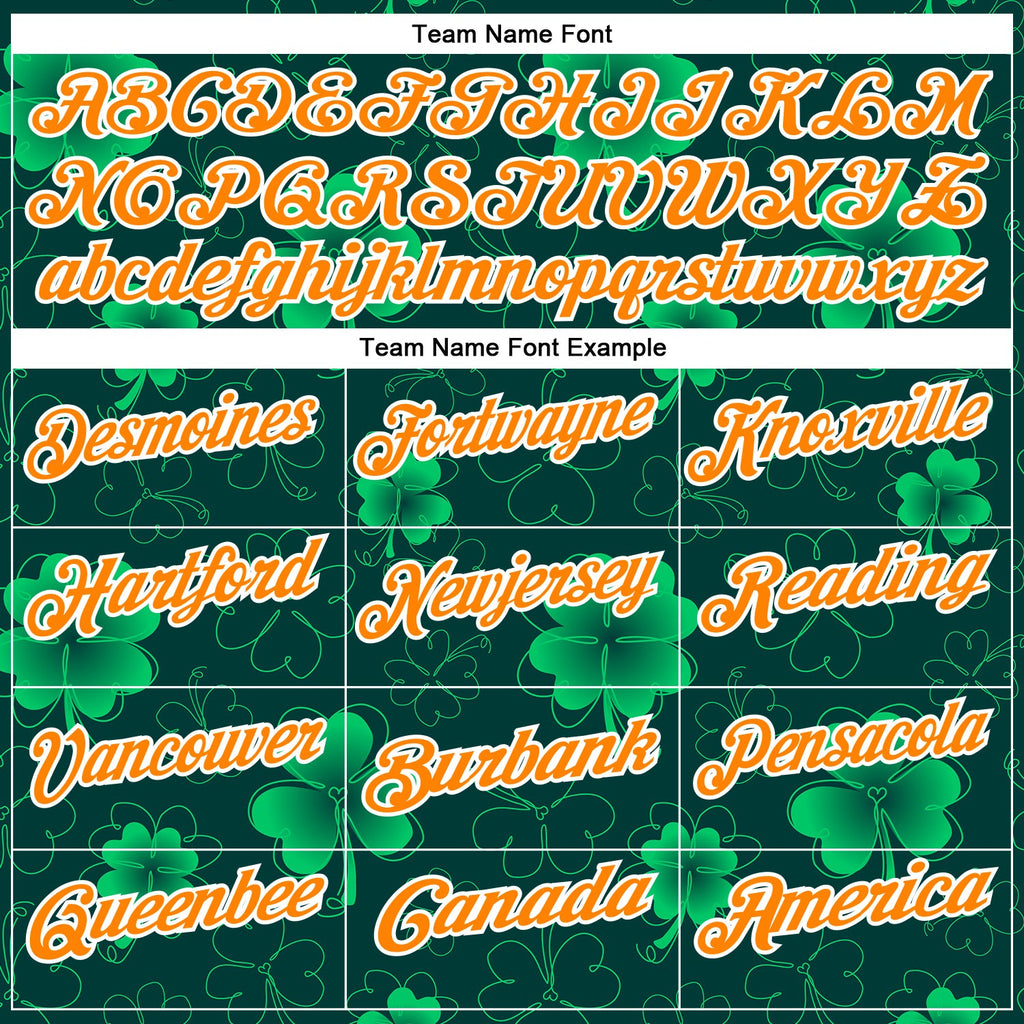 Custom Navy Bay Orange-Green 3D St. Patrick's Day Shamrock Performance Polo Shirt