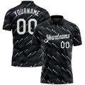 Custom Black-White Slant Lines Cyber Mecha Tech Performance Polo Shirt