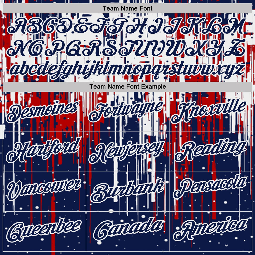 Custom Navy Red-White Dripping Splatter Paint Performance Polo Shirt
