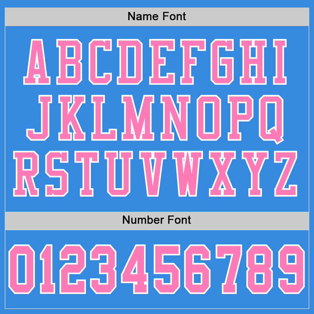 Custom Powder Blue Pink-White Mesh Authentic Football Jersey