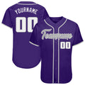 Custom Purple White-Gray Authentic Baseball Jersey