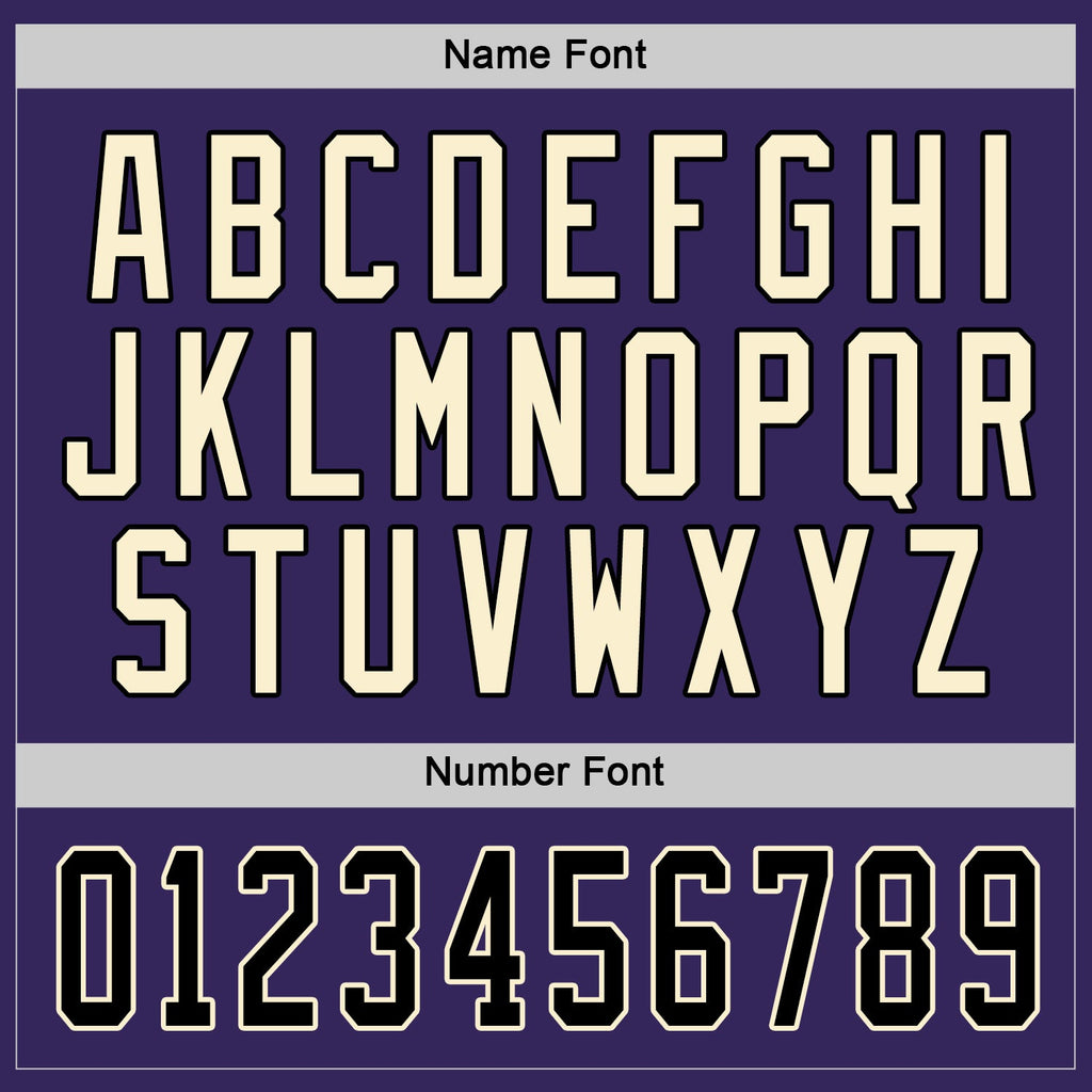 Custom Purple Black-Cream Hockey Jersey
