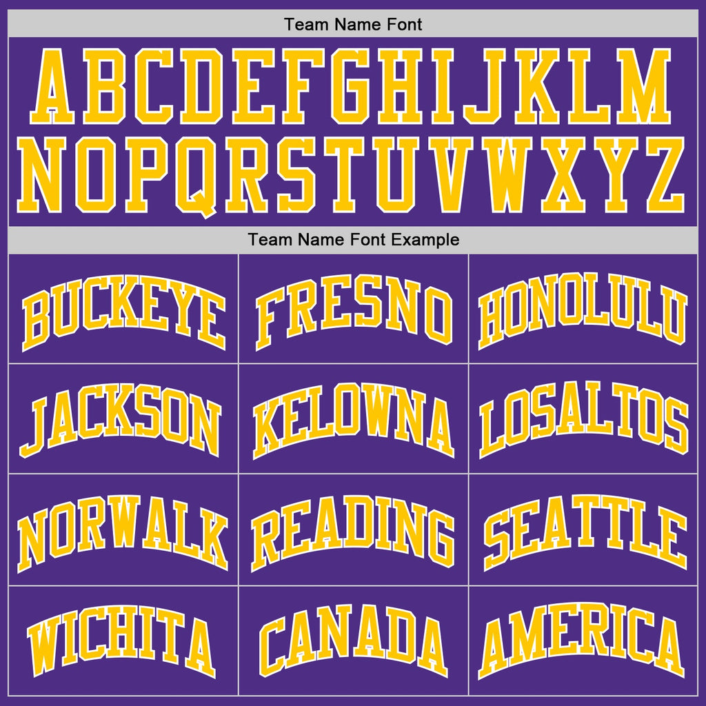 Custom Purple Gold-White Authentic Throwback Basketball Jersey