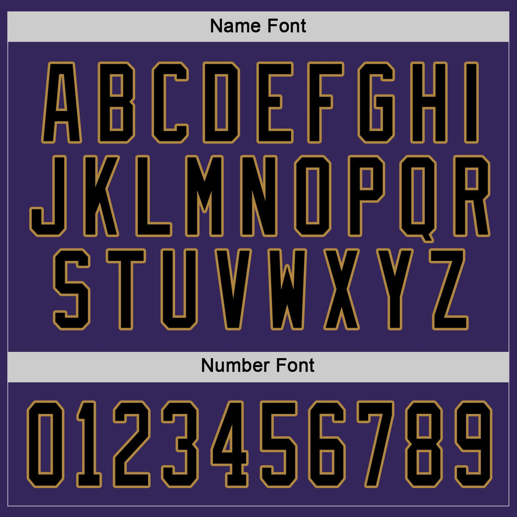 Custom Purple Black-Old Gold Hockey Jersey