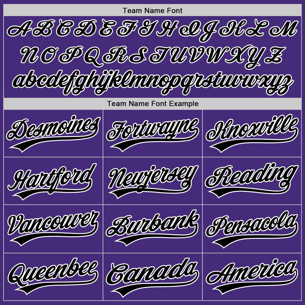 Custom Purple Black-White Authentic Baseball Jersey