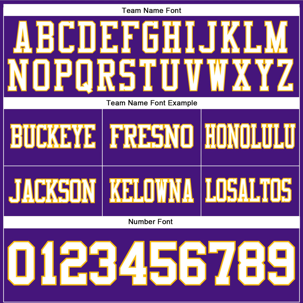 Custom Purple White-Gold Authentic Football Jersey