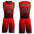 Custom Red Black-White Round Neck Sublimation Basketball Uniform Jersey