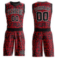 Custom Red Black-White Round Neck Sublimation Basketball Uniform Jersey