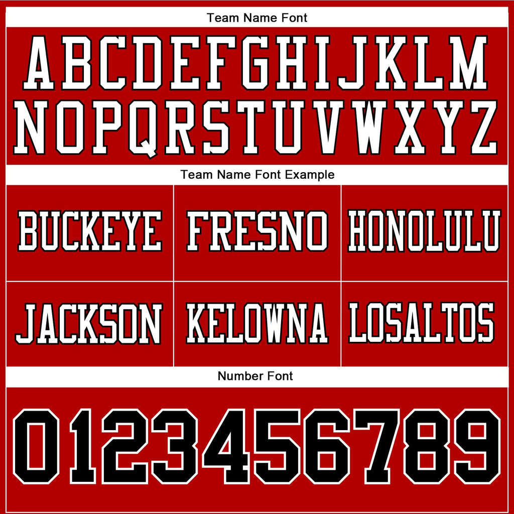 Custom Red Black-White Authentic Football Jersey