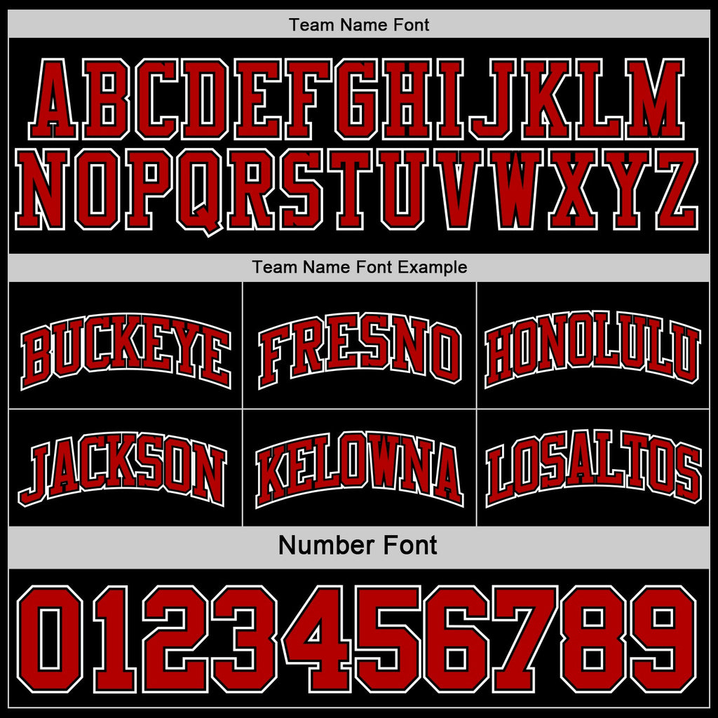 Custom Reversible Black Red-White Double Side Sublimation Basketball Set Jersey