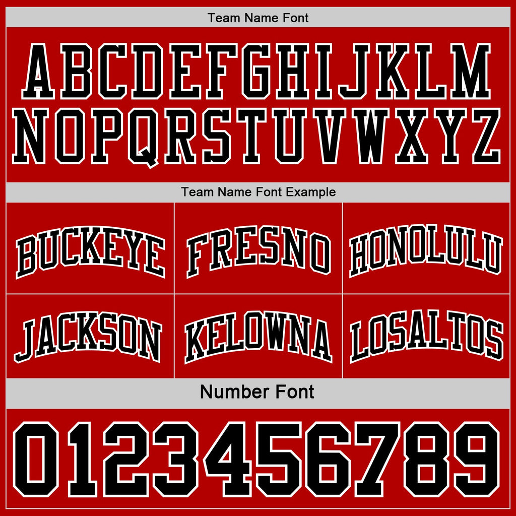 Custom Reversible Black Red-White Double Side Sublimation Basketball Set Jersey