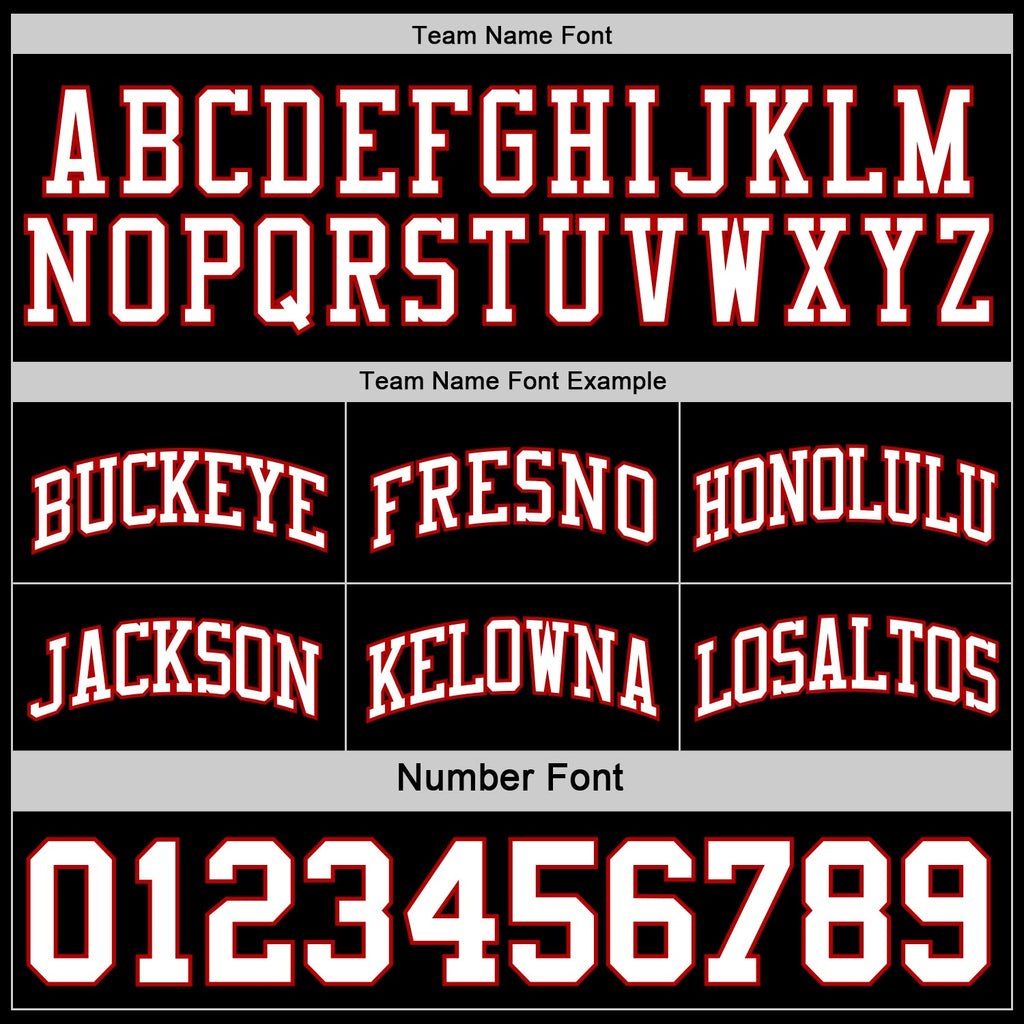 Custom Reversible Black White-Red Double Side Sublimation Basketball Set Jersey