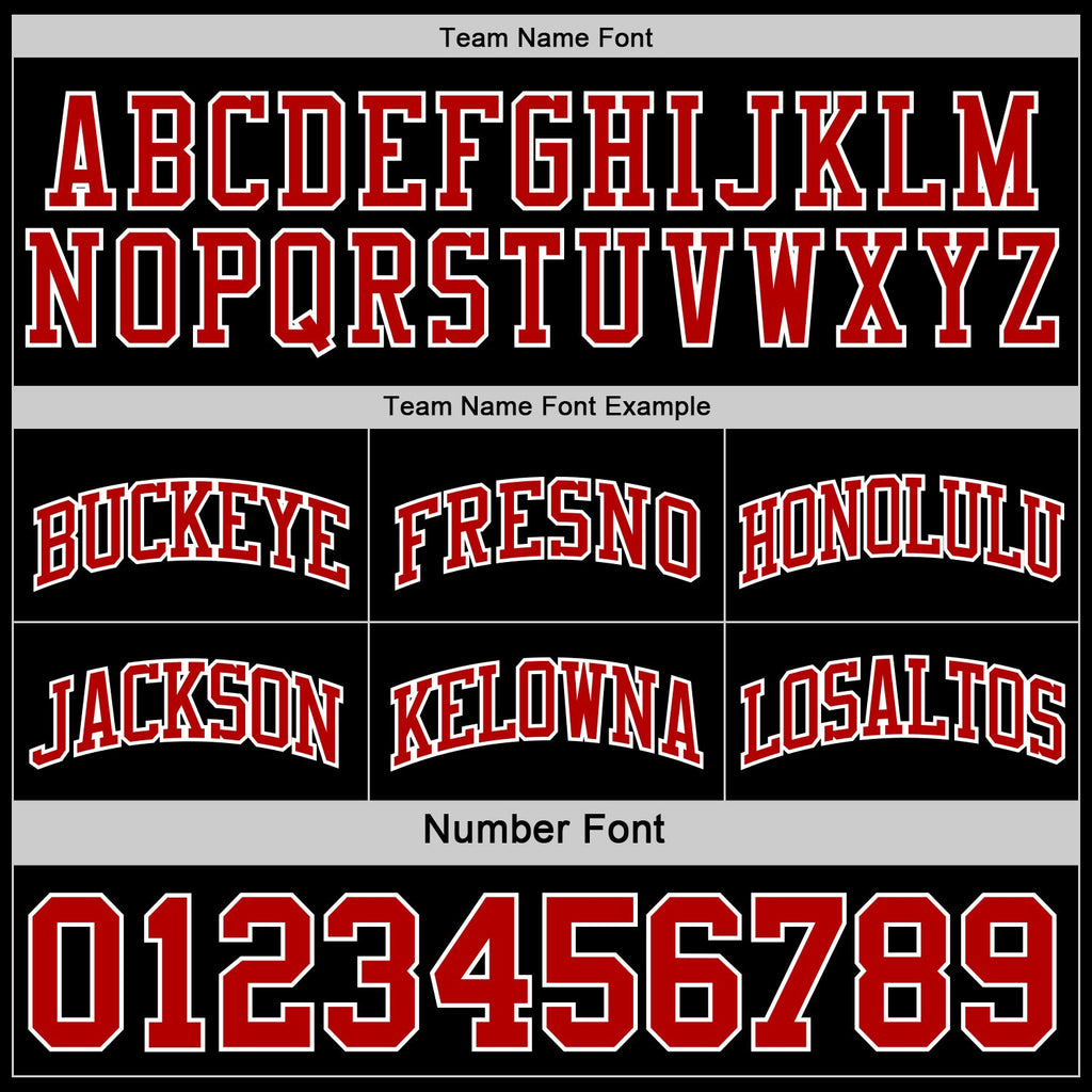 Custom Reversible Black Red-White Double Side Sublimation Basketball Set Jersey