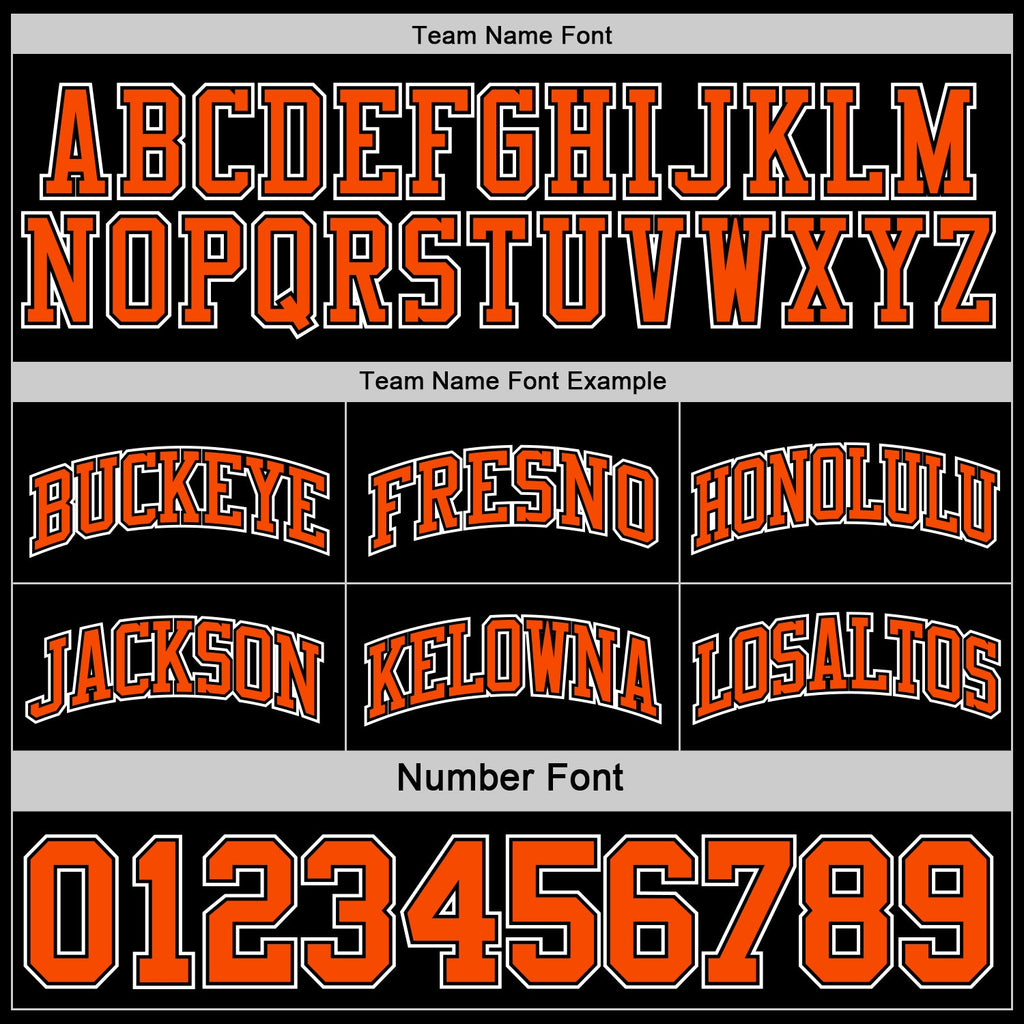 Custom Reversible Black Orange-White Double Side Sublimation Basketball Set Jersey