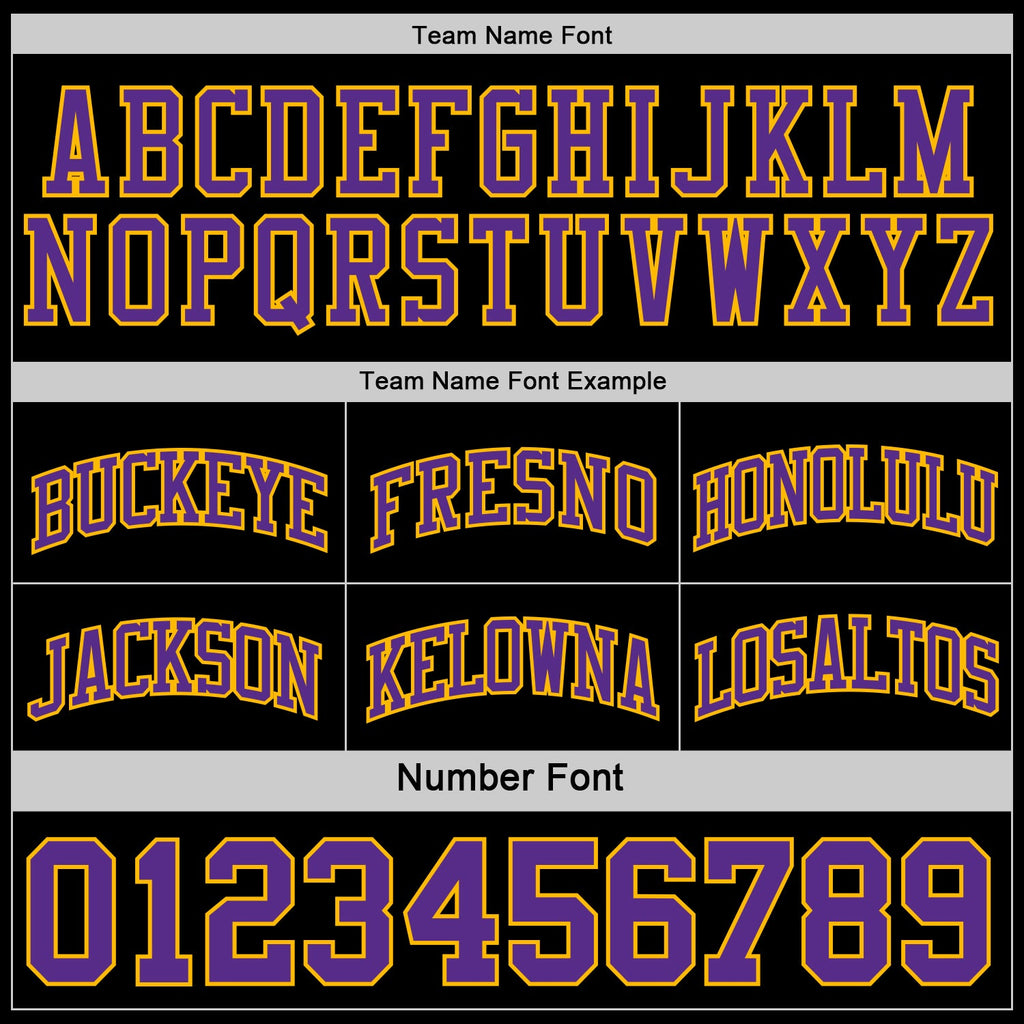 Custom Reversible Black Purple-Gold Double Side Sublimation Basketball Set Jersey