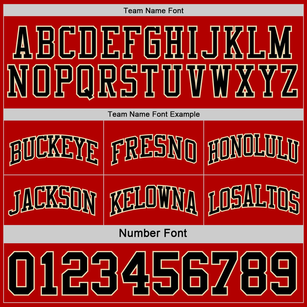 Custom Red Black-Cream Reversible Double Side Sublimation Basketball Set Jersey