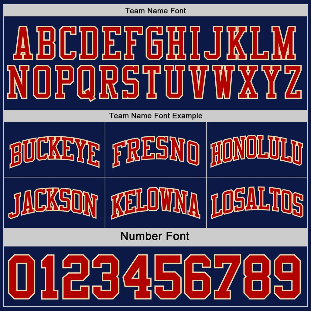 Custom Reversible Navy Red-Cream Double Side Sublimation Basketball Set Jersey
