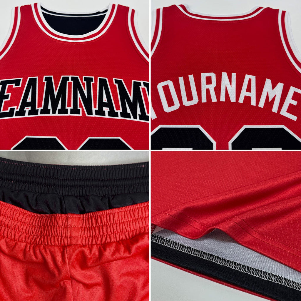 Custom Reversible Black Gray-Blue Double Side Sublimation Basketball Set Jersey