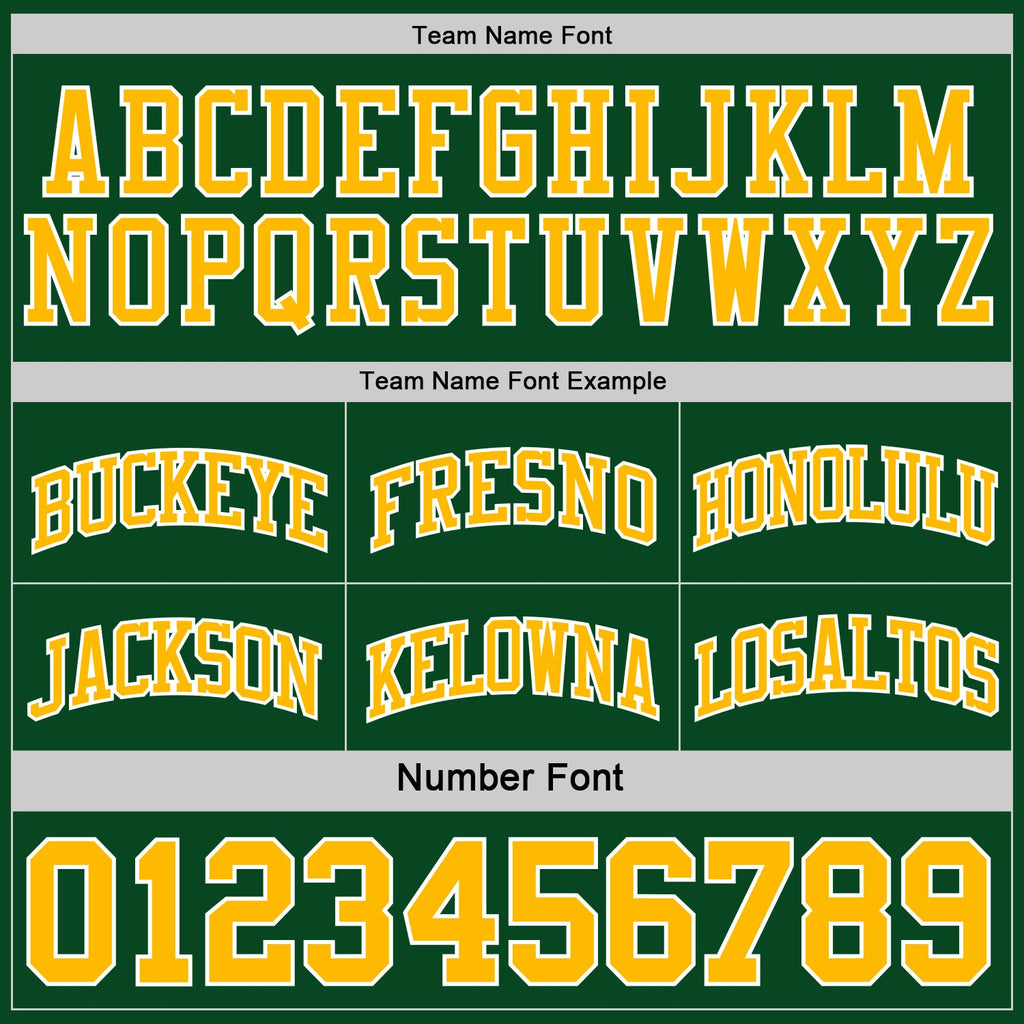Custom Reversible Green Gold-White Double Side Sublimation Basketball Set Jersey