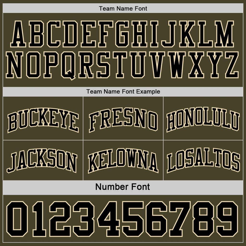 Custom Reversible Olive Black-Cream Double Side Salute To Service Sublimation Basketball Set Jersey