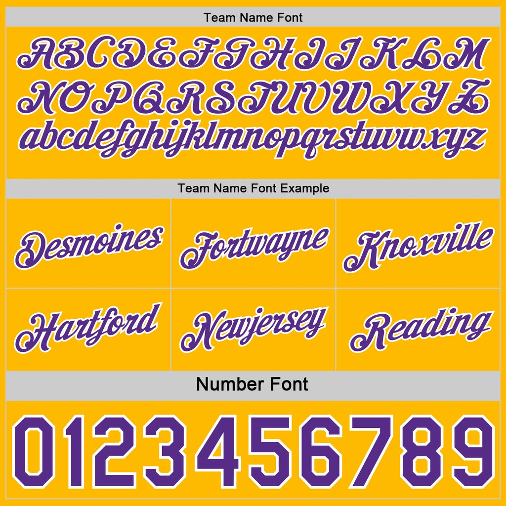 Custom Reversible Purple Gold-White Double Side Star Sublimation Basketball Set Jersey