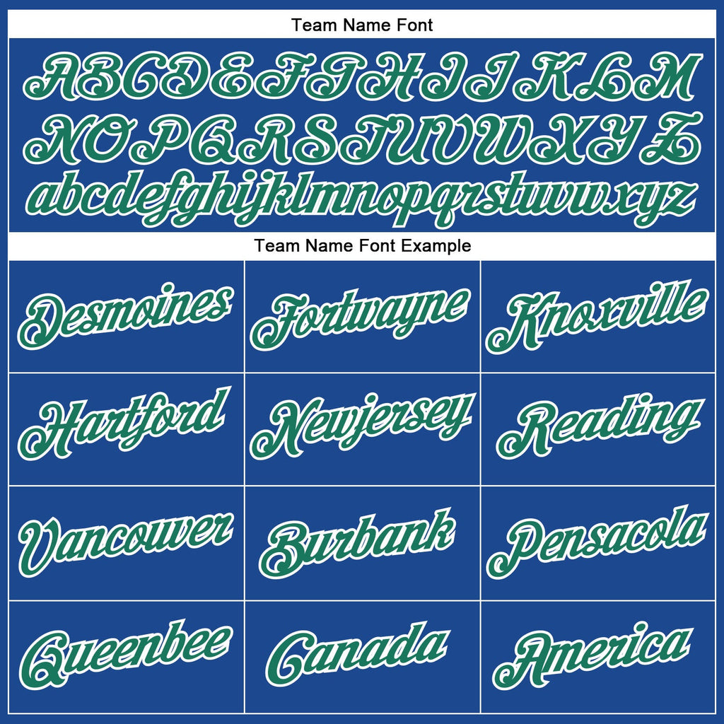 Custom Royal Kelly Green-White Authentic Baseball Jersey