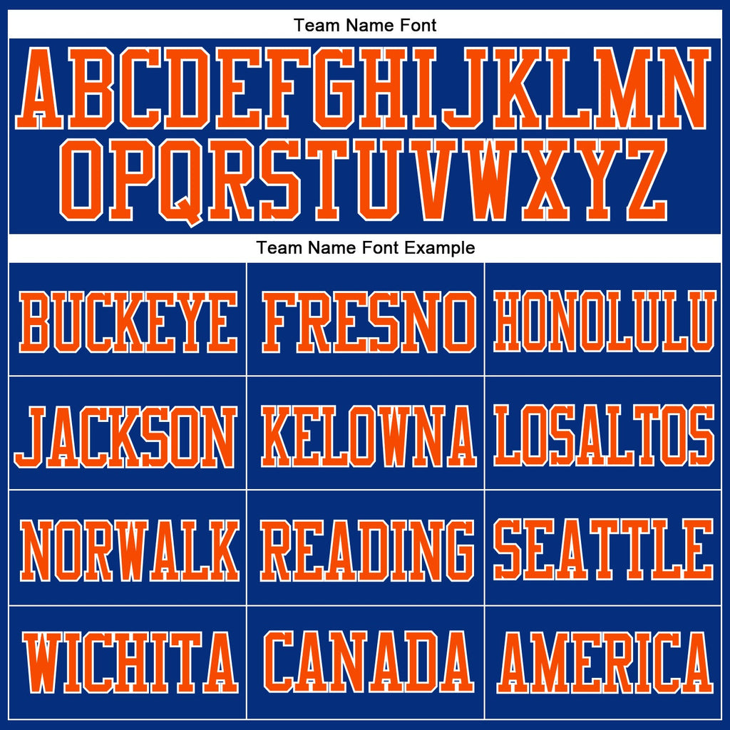 Custom Royal Orange-White Mesh Authentic Football Jersey