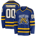Custom Royal White Navy-Gold Hockey Jersey