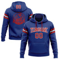 Custom Stitched Royal Red-White Football Pullover Sweatshirt Hoodie