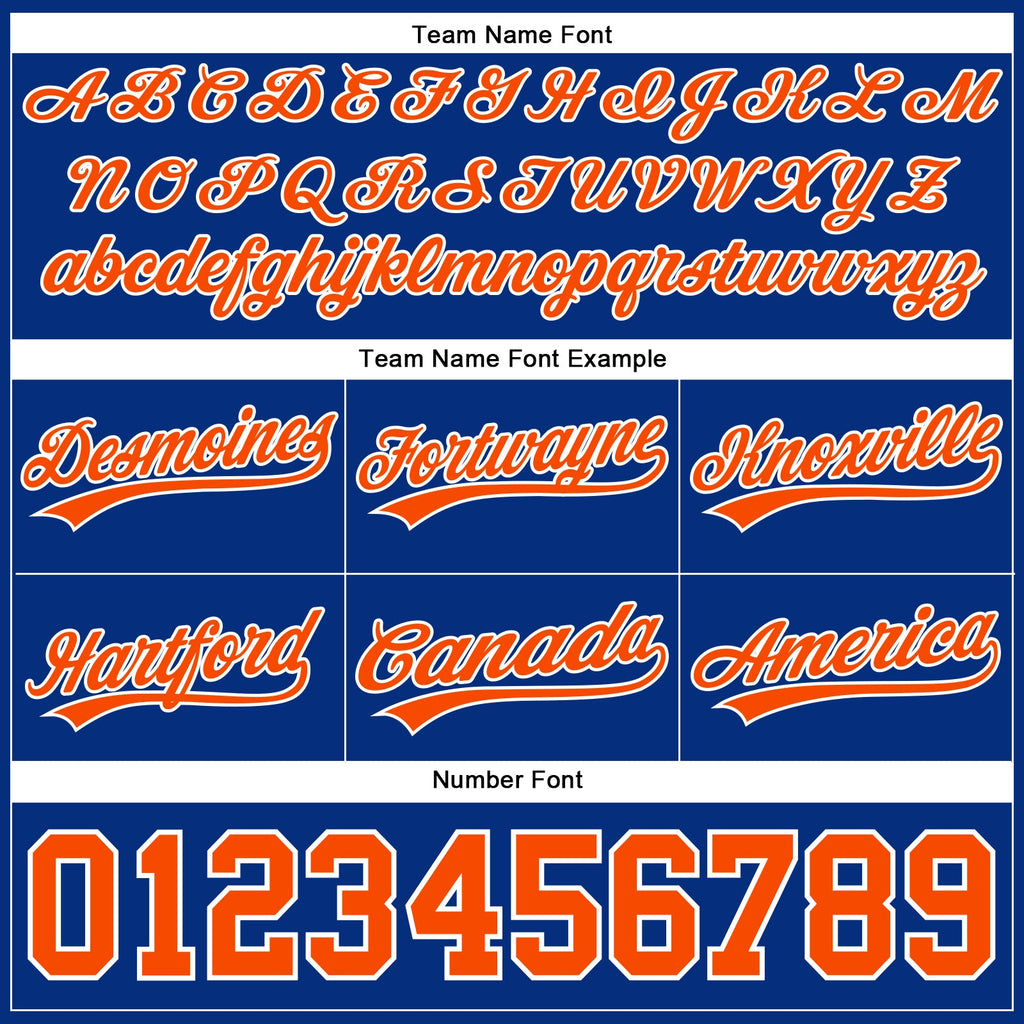 Custom Royal Orange-White Authentic Throwback Basketball Shorts