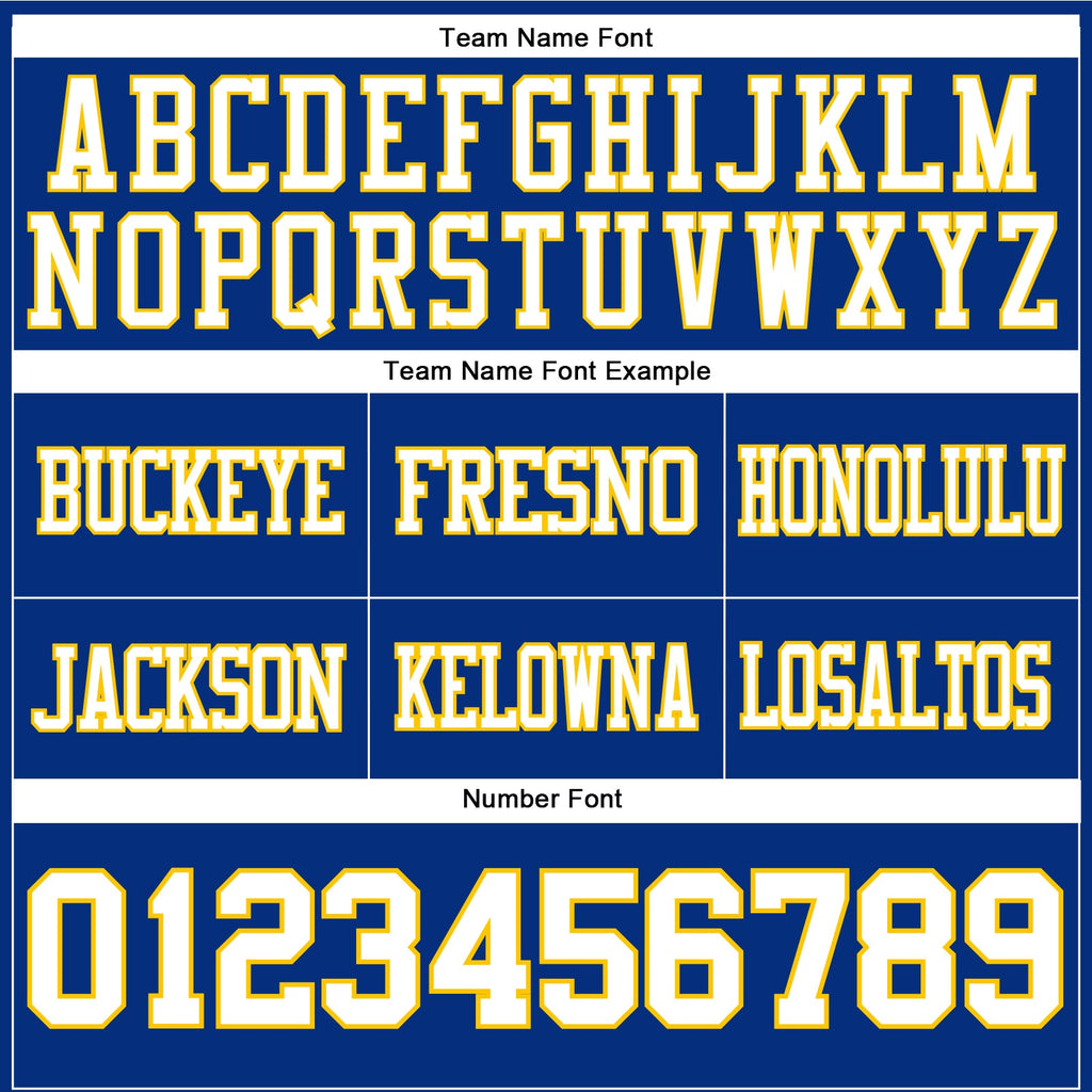 Custom Royal White-Yellow Authentic Football Jersey