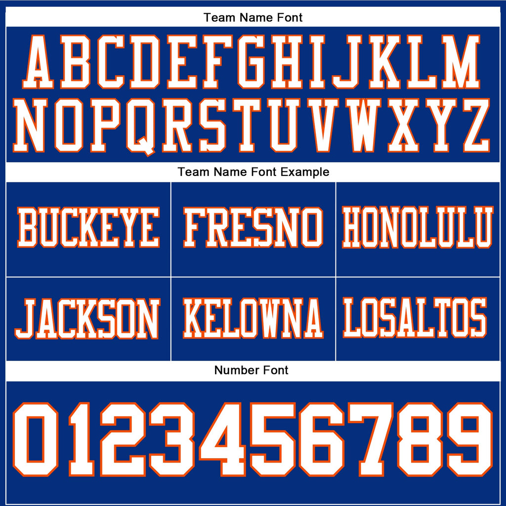 Custom Royal White-Orange Authentic Football Jersey