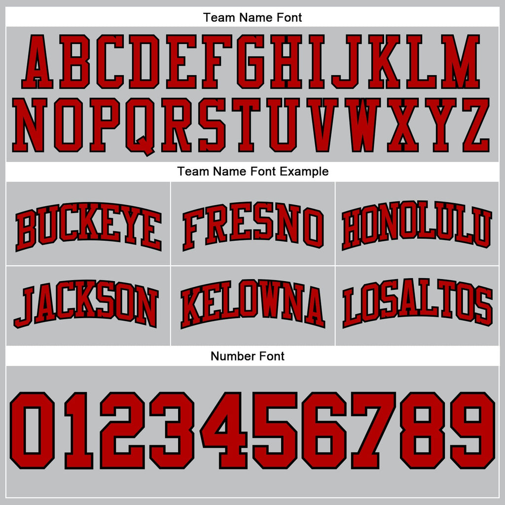 Custom Gray Red-Black Authentic Throwback Basketball Shorts