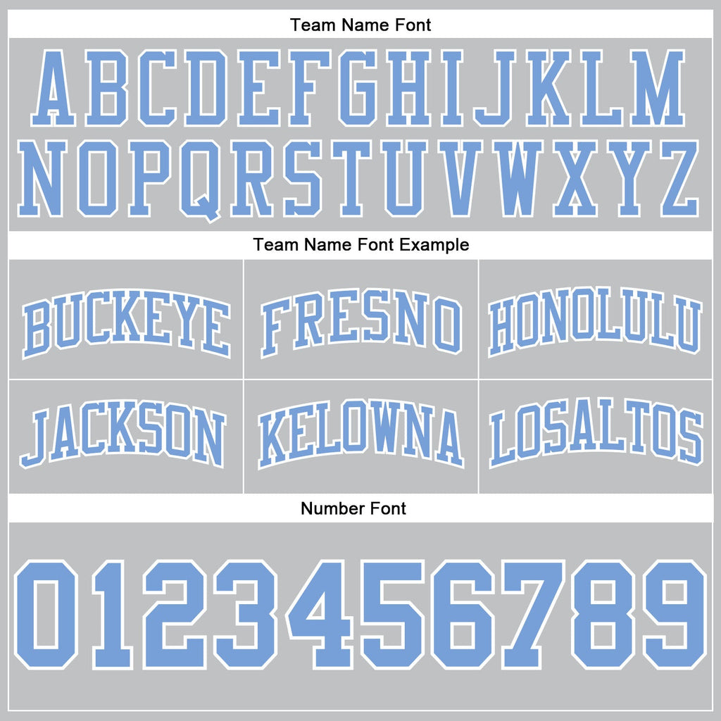 Custom Gray Light Blue-White Authentic Throwback Basketball Shorts