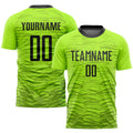 Custom Neon Green Black Sublimation Soccer Uniform Jersey