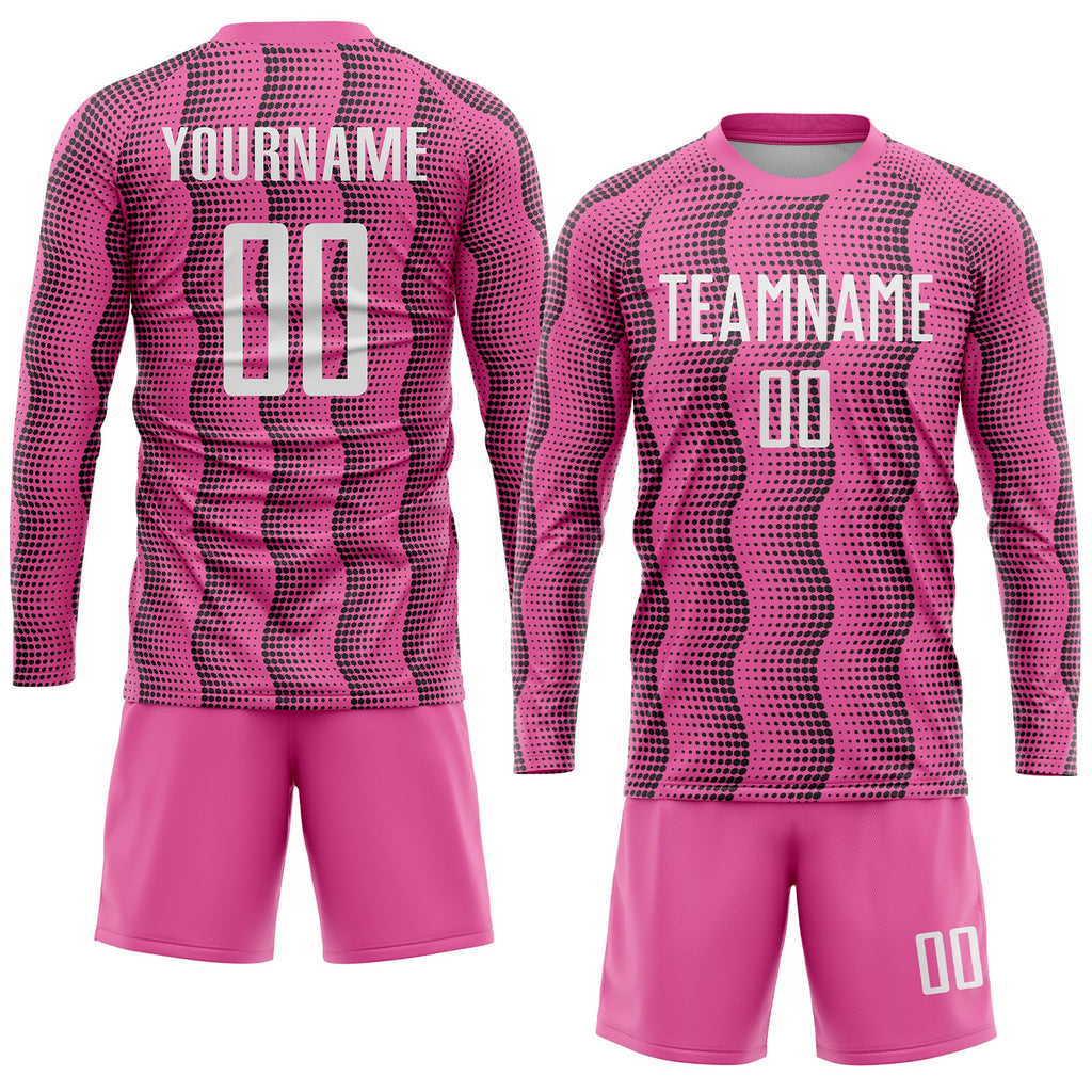 Custom Pink White Sublimation Soccer Uniform Jersey