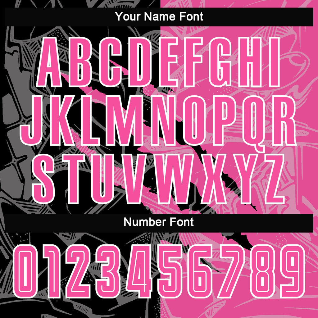 Custom Graffiti Pattern Pink Black-White Scratch Sublimation Soccer Uniform Jersey