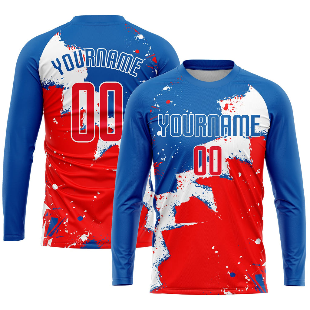 Custom Royal Red-White Sublimation Soccer Uniform Jersey