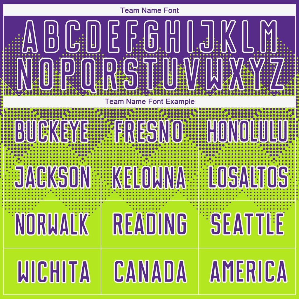 Custom Neon Green Purple-White Sublimation Soccer Uniform Jersey