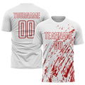 Custom White Red Sublimation Soccer Uniform Jersey